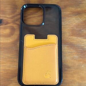 Gray/clear Phone Case with orange Card Holder